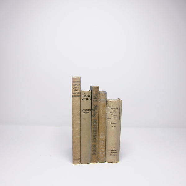 Set of 5 vintgae brown books
