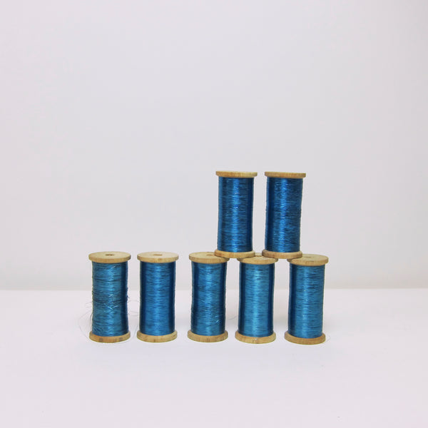 Metallic blue thread