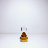 Amber cut glass candle holder
