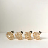 Amber ripple glass decorations: set of 4