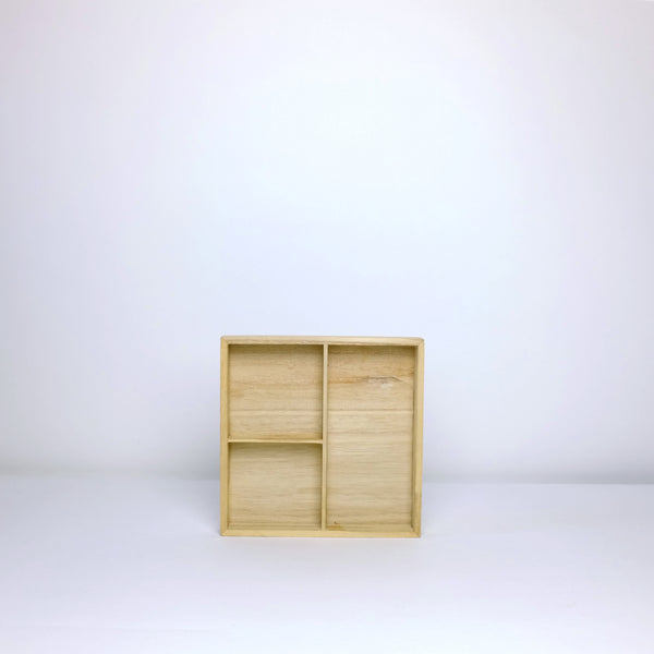 Square wood tray
