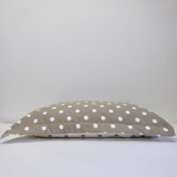 Stone + white dot pillow cases: Reversible pair