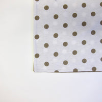 Stone + white dot pillow cases: Reversible pair