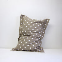 Stone + white dot pillow cases: Reversible pair