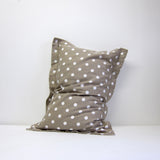 Stone + white dot pillow cases: Reversible pair