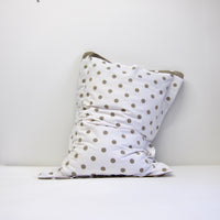Stone + white dot pillow cases: Reversible pair