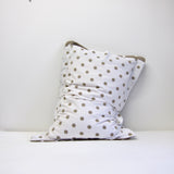 Stone + white dot pillow cases: Reversible pair