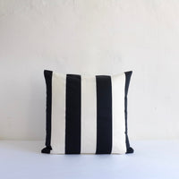 Black & white striped cushion