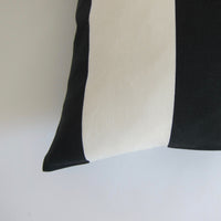 Black & white striped cushion