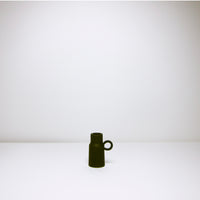 Black textured ceramic candle holder