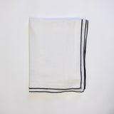 Black double edged cotton pillow case: Pair