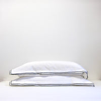 Black double edged cotton pillow case: Pair