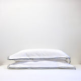 Black double edged cotton pillow case: Pair