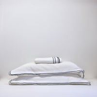 Black double edged cotton pillow case: Pair