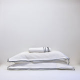 Black double edged cotton pillow case: Pair