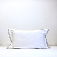 Black double edged cotton pillow case: Pair