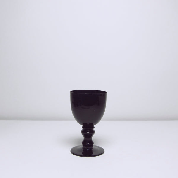 Black glass goblets
