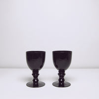 Black glass goblets