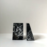Pair zebra black marble bookends