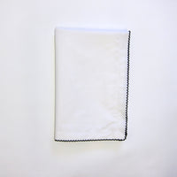Black scalloped edge pillowcase: Pair