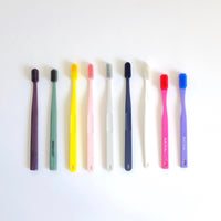 Colour blocked toothbrushes