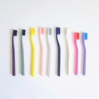Colour blocked toothbrushes