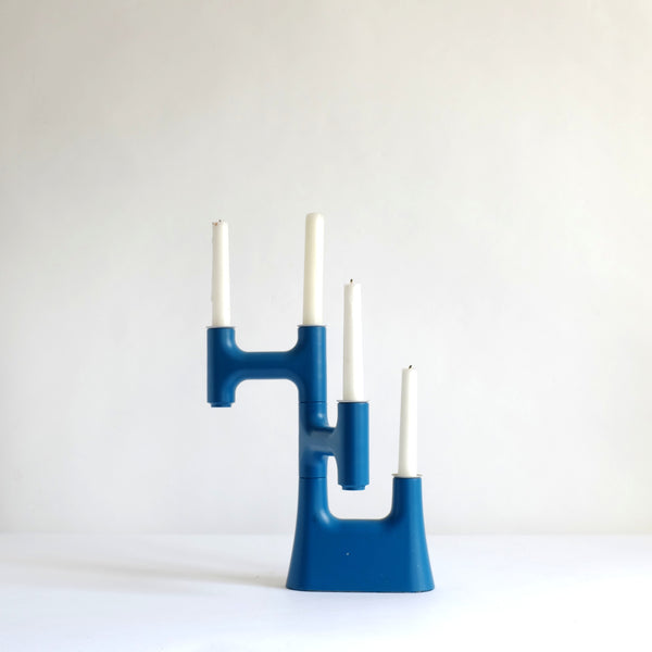 Modern blue candelabra