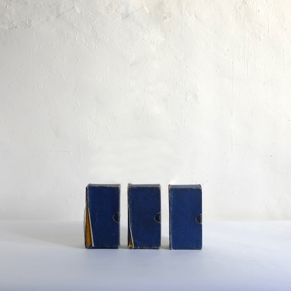 Vintage blue cloth storage boxes