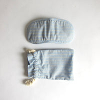 Blue cotton stripe eye mask