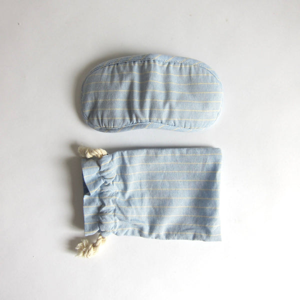 Blue cotton stripe eye mask