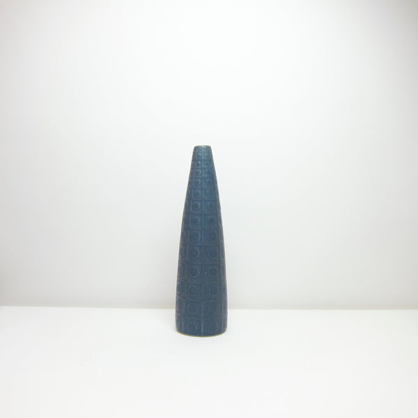 Blue ceramic dot vase