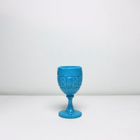 Turquoise milk glass goblet