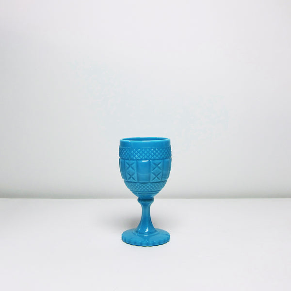 Turquoise milk glass goblet