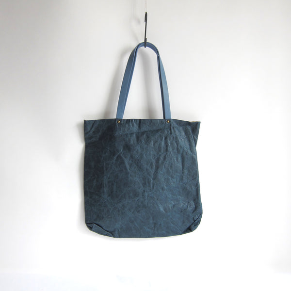 Petrol blue paper tote bag