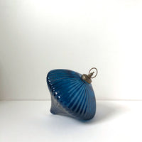 Blue ripple glass decoration: large