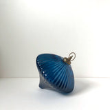 Blue ripple glass decoration: large