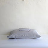 Blue satin pillow case