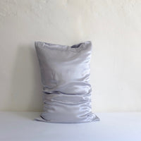 Blue satin pillow case