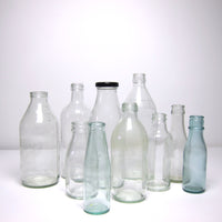 Milk bottle with metal cap