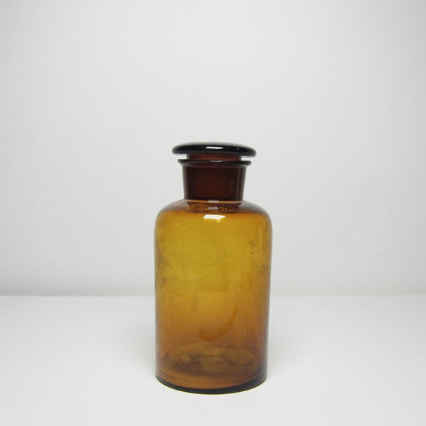 Vintage brown glass apothecary bottle