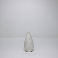 Pair graphic white ceramic vases