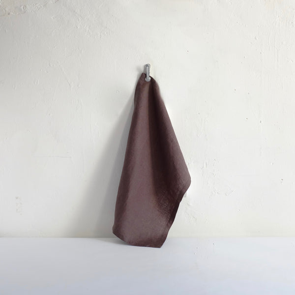 Charcoal linen hand towel