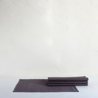 Charcoal cotton herringbone placemats