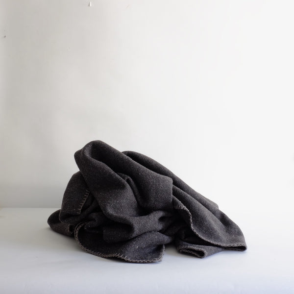 Charcoal recycled wool blanket
