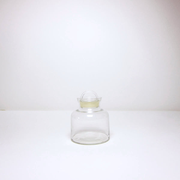 Clear glass jar with lid