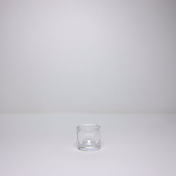Chunky clear glass tea light holder