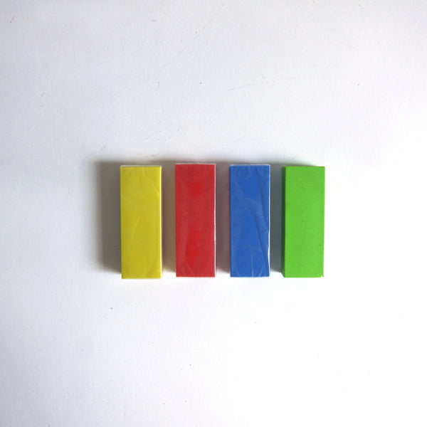 Set of 4 chunky coloured erasers
