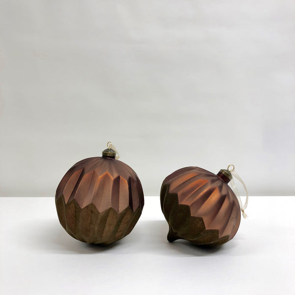 Copper hanging decorations: Pair