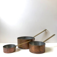 Set of copper pans
