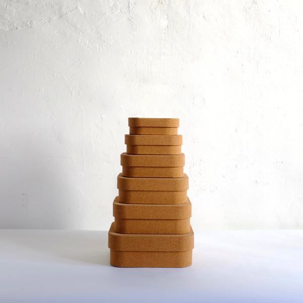 Cork stackable boxes